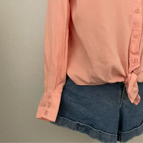 Peach Button and Front Tie Top - Picture 5 of 5